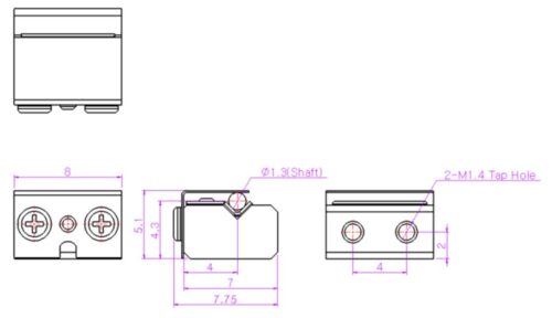 Mobile Part for Piezo Linear Motors with Shaft Ø1.3mm (PZM-S-813L) - Image 3